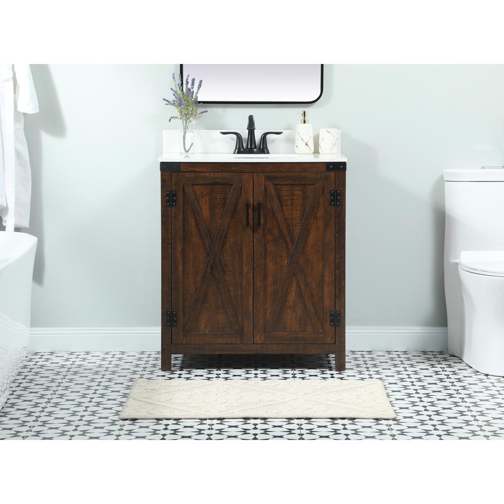 30 inch Single bathroom vanity in expresso with backsplash. Picture 14