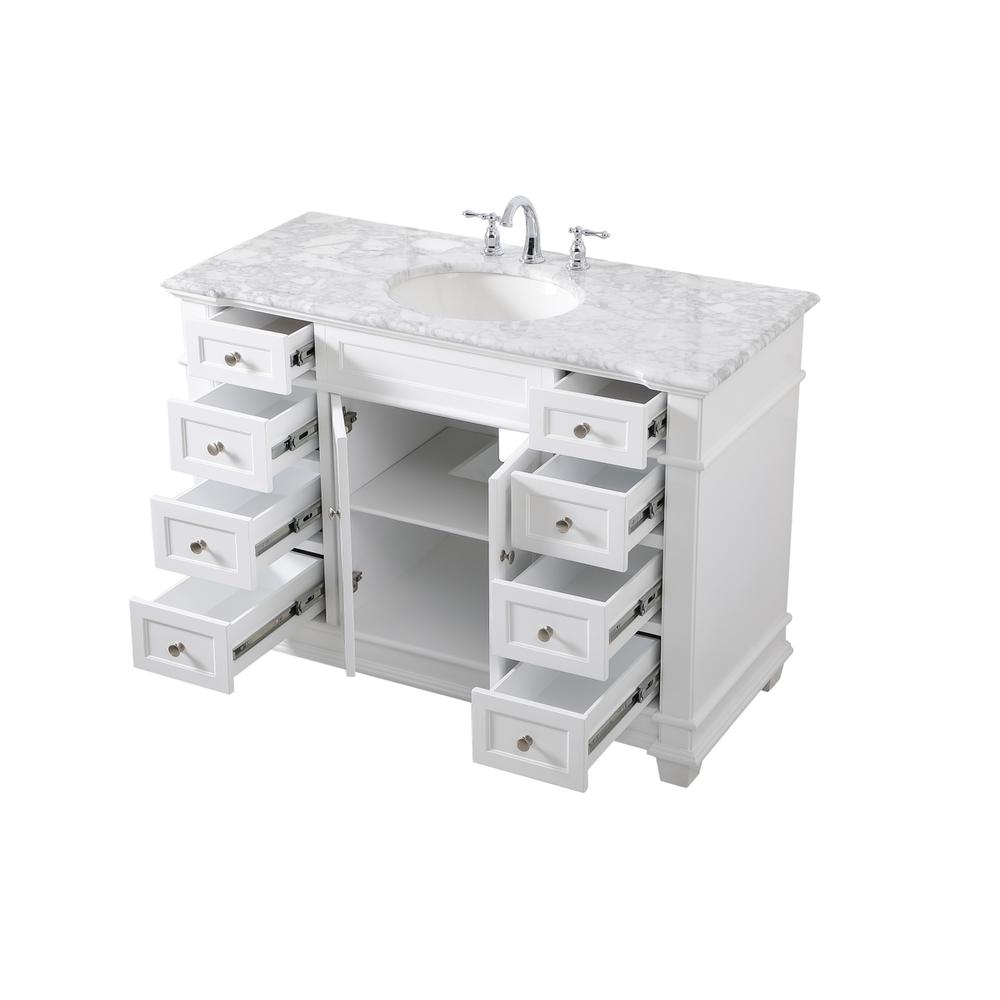 48 inch Single Bathroom Vanity set in White. Picture 9