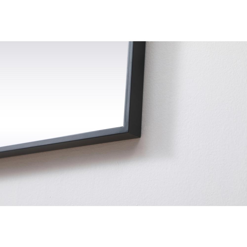 Metal Frame Square Mirror 30 inch in Black. Picture 6
