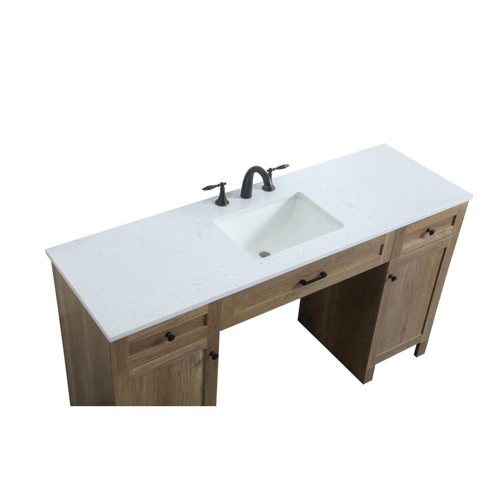 60 Inch ADA Compliant Bathroom Vanity In Natural Oak. Picture 10
