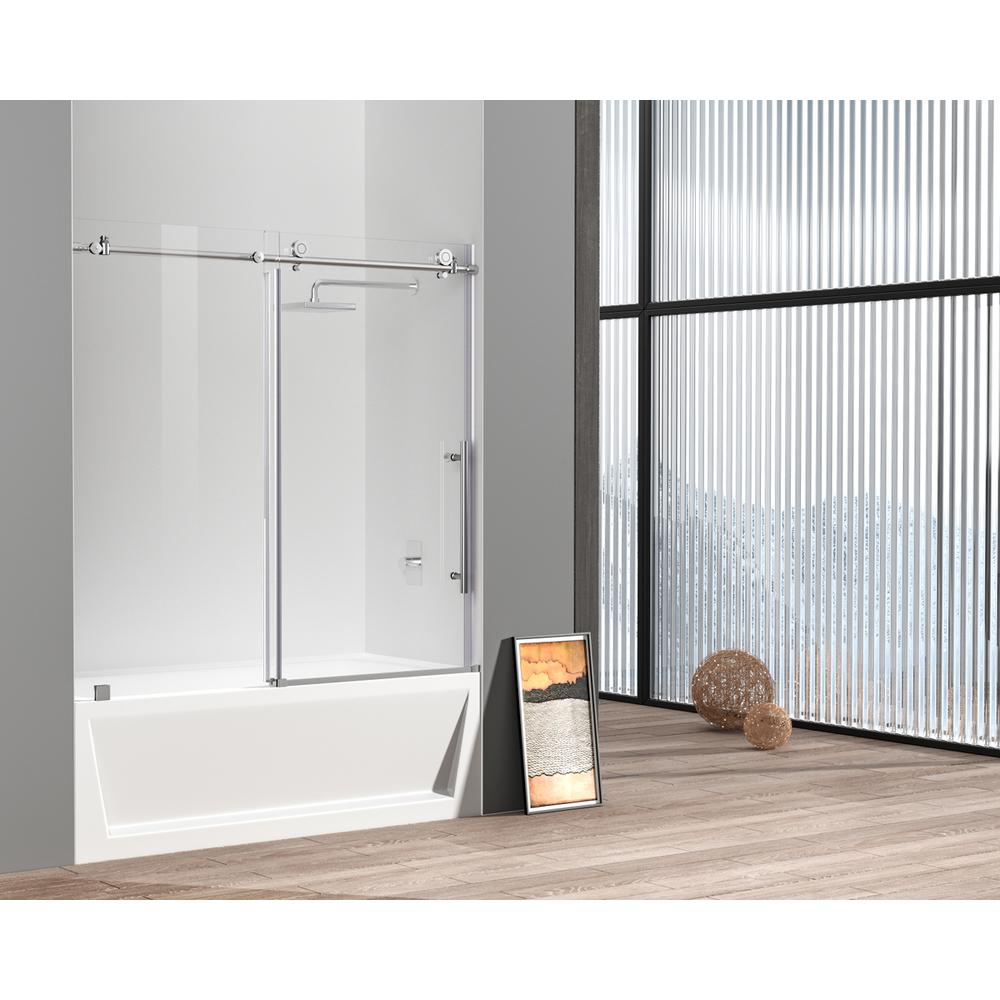 Frameless tub door 60 x 60 Polished Chrome. Picture 11