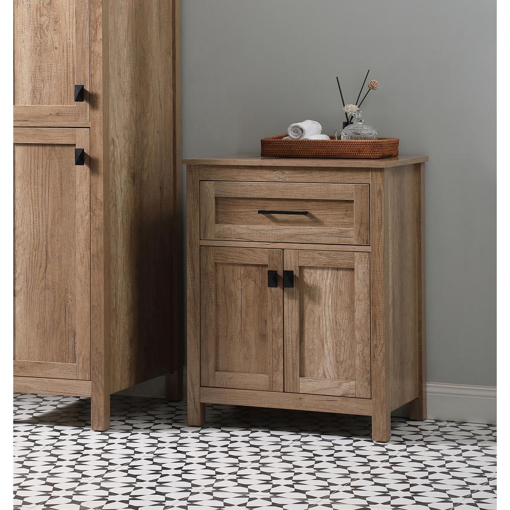 24 Inch Wide Bathroom Storage Freestanding Cabinet In Natural Oak. Picture 9
