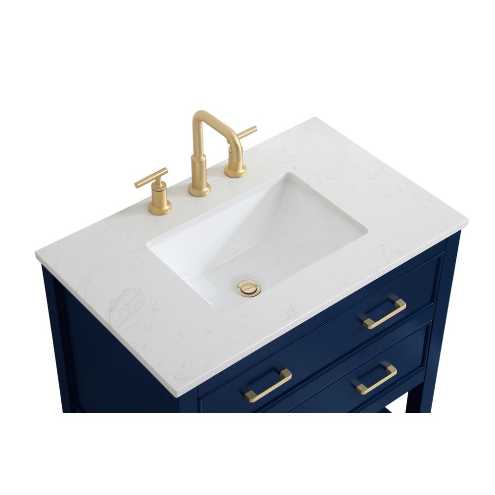 30 inch Single Bathroom Vanity in Blue. Picture 9