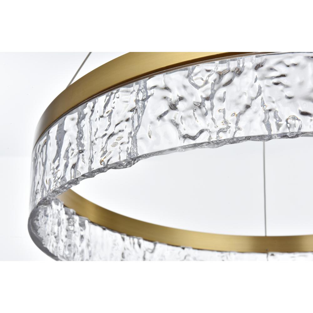 Linden 22 inch Adjustable LED chandelier in Satin Gold. Picture 6
