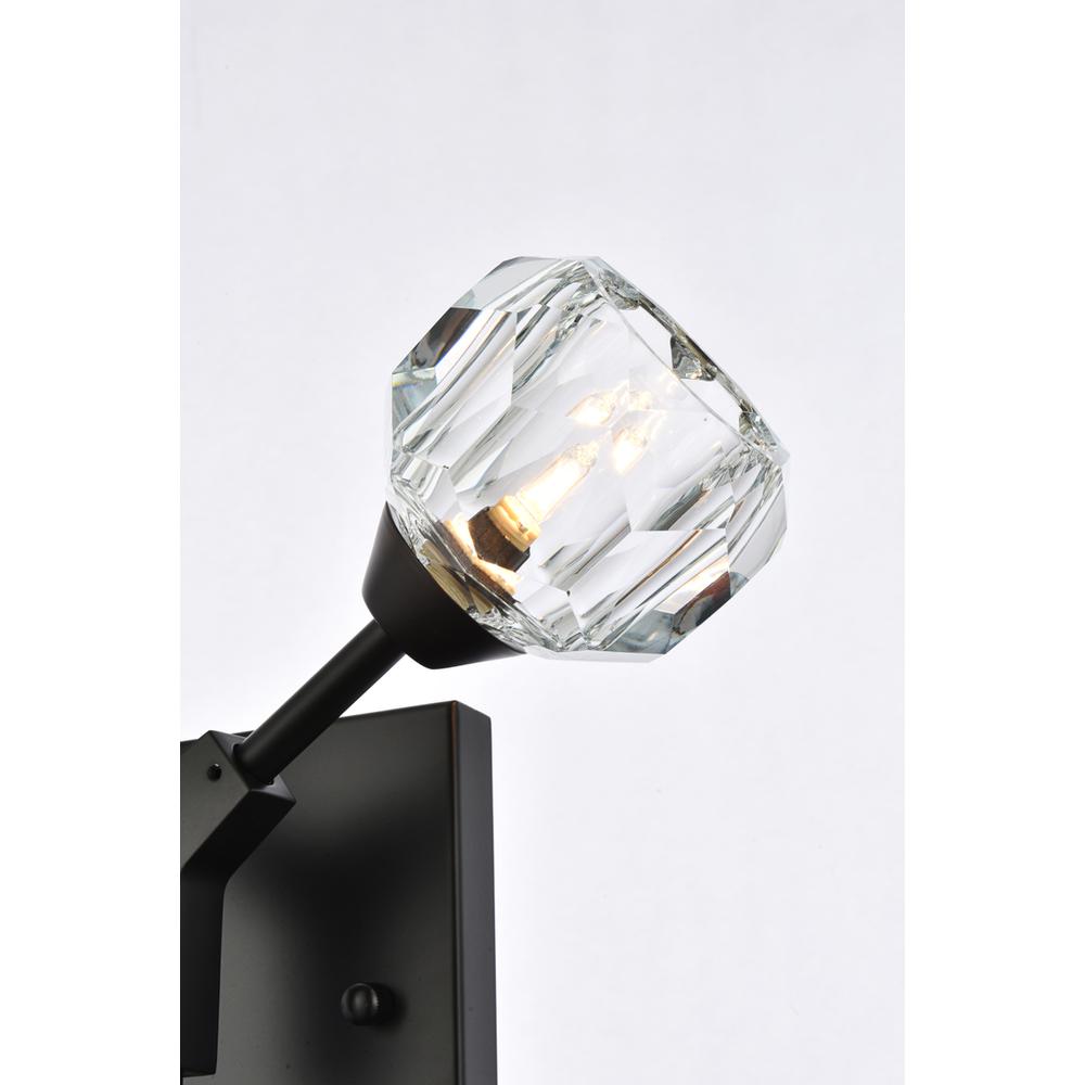 Zayne 2 Light Wall Sconce in Black. Picture 3