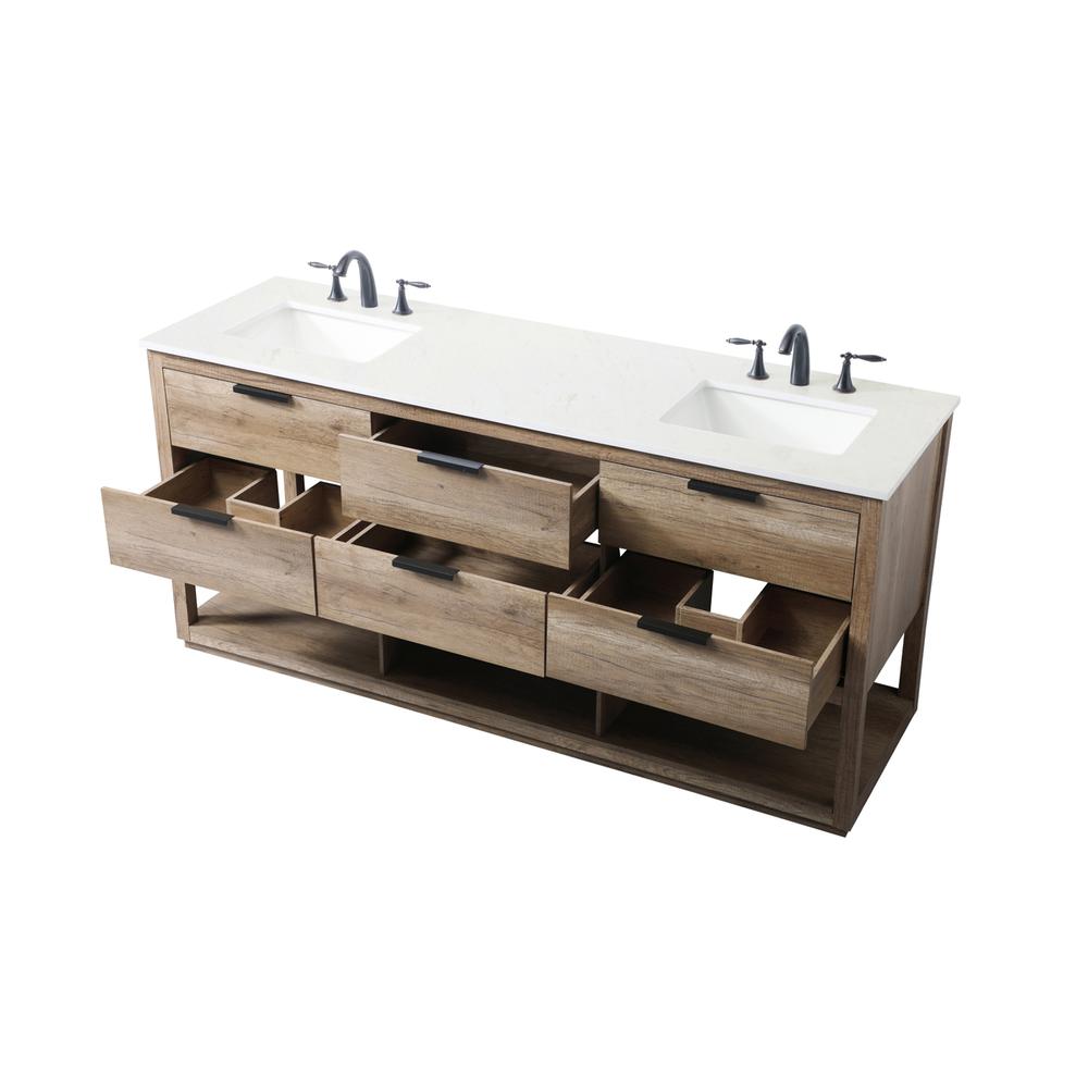 72 Inch Double Bathroom Vanity In Natural Oak. Picture 9