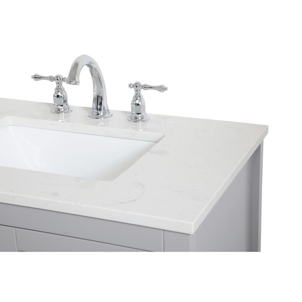 30 inch Single Bathroom Vanity in Grey. Picture 10