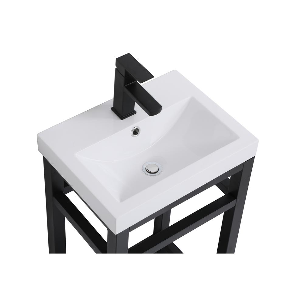 18 inch Single Bathroom Metal Vanity in Black. Picture 8