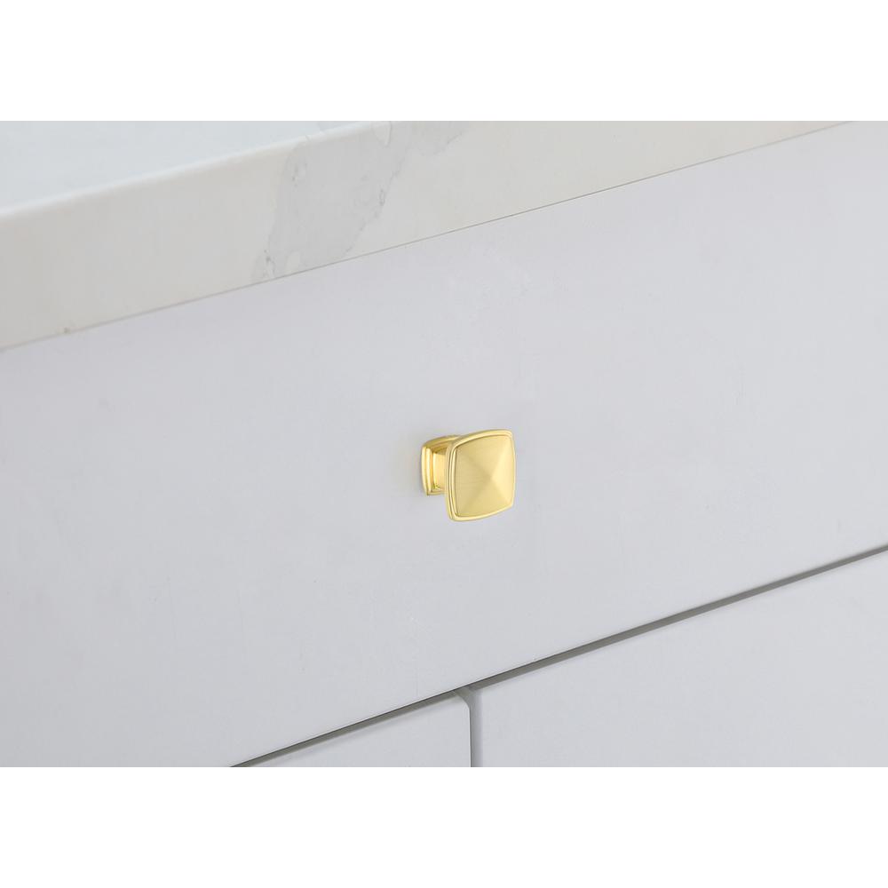 Marcel 1.2" Brushed Gold Square Knob Multipack (Set of 10). Picture 2