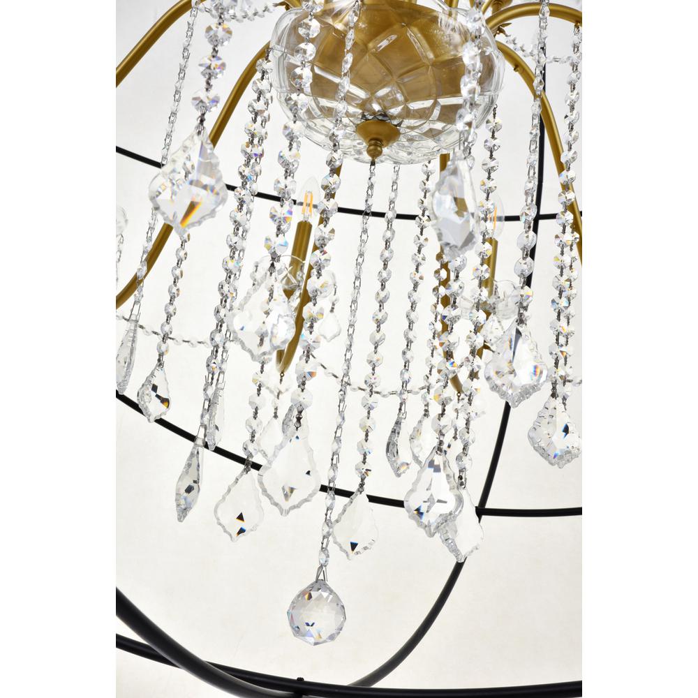 Cordelia 24 Light Black and Gold Crystal Pendant. Picture 4