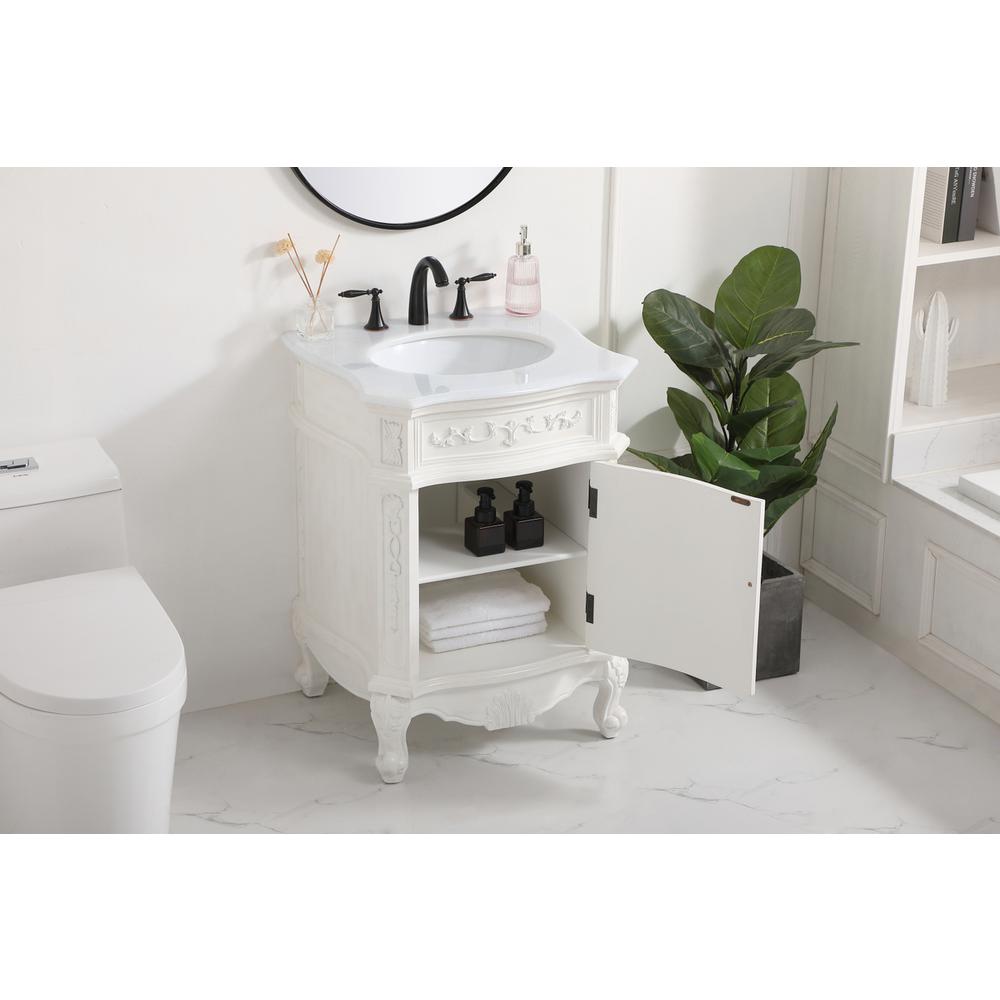 24 inch Single Bathroom vanity in antique white. Picture 3