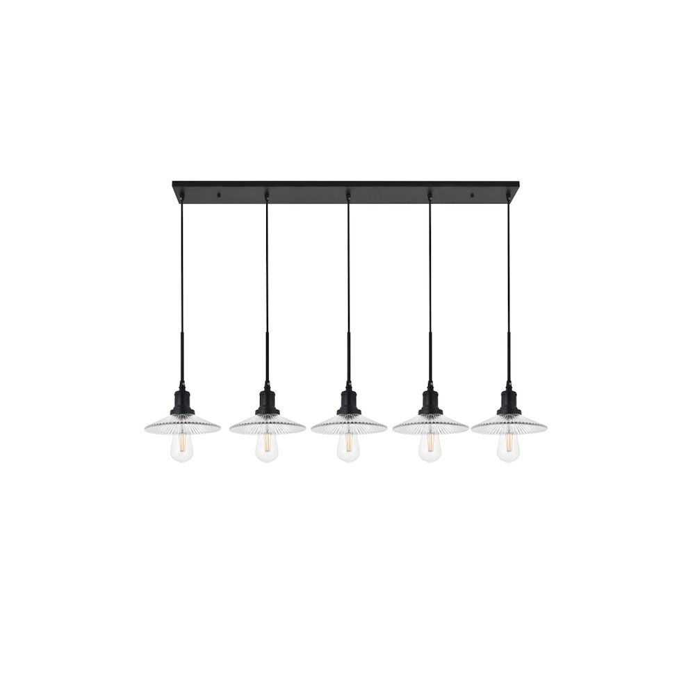 Waltz 5 Light Black Pendant. Picture 3