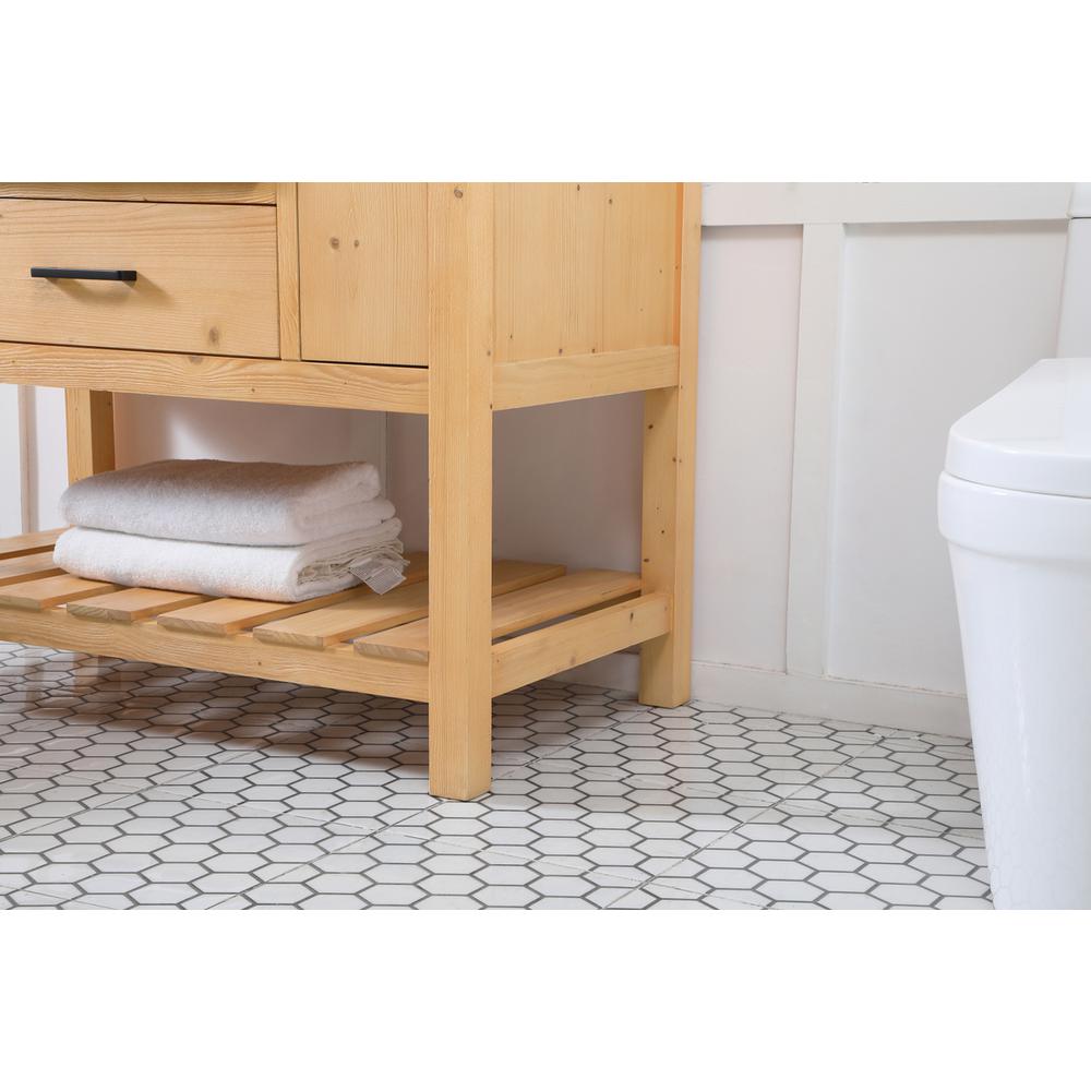 42 inch Single bathroom vanity in natural wood with backsplash. Picture 6