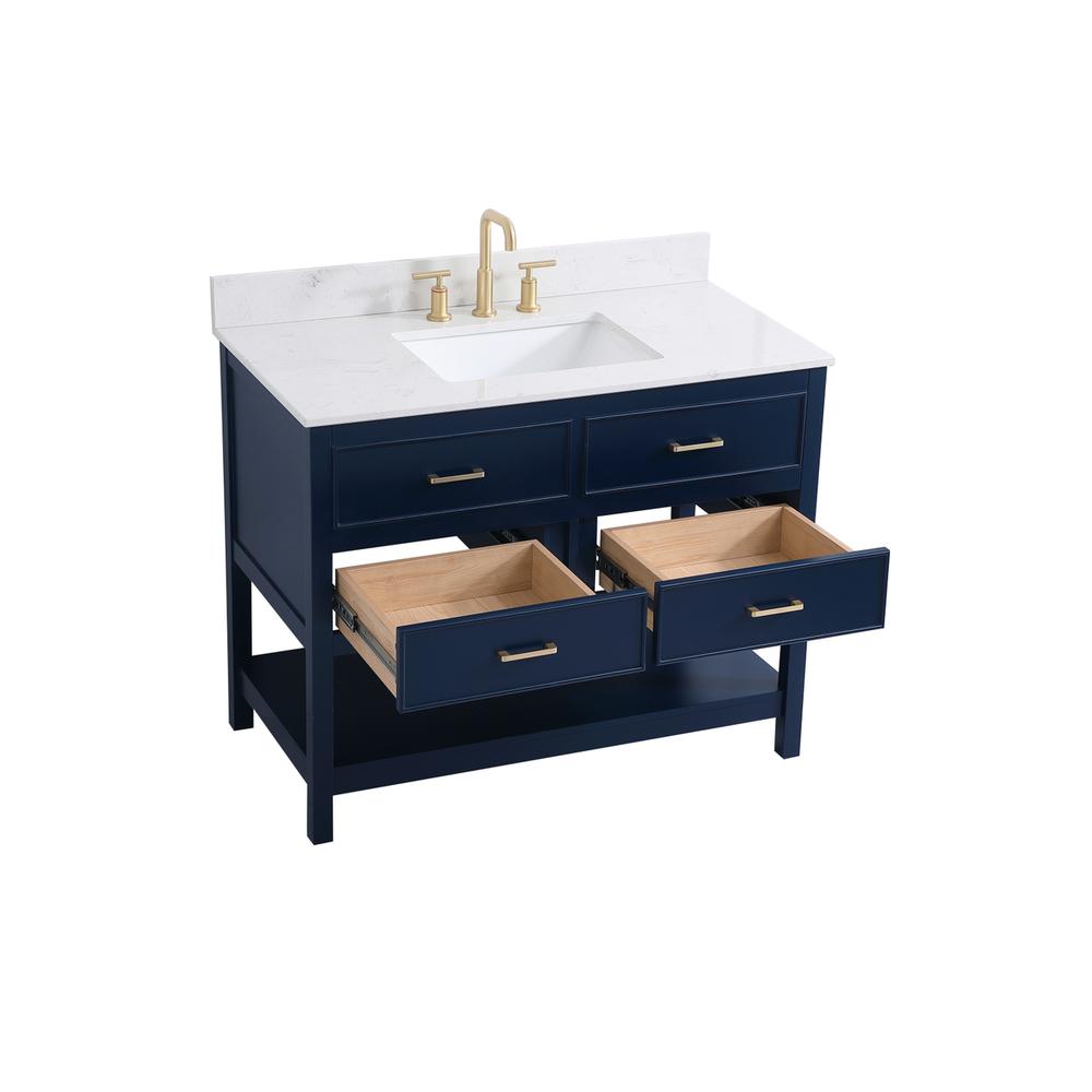 42 inch Single bathroom vanity in blue with backsplash. Picture 9