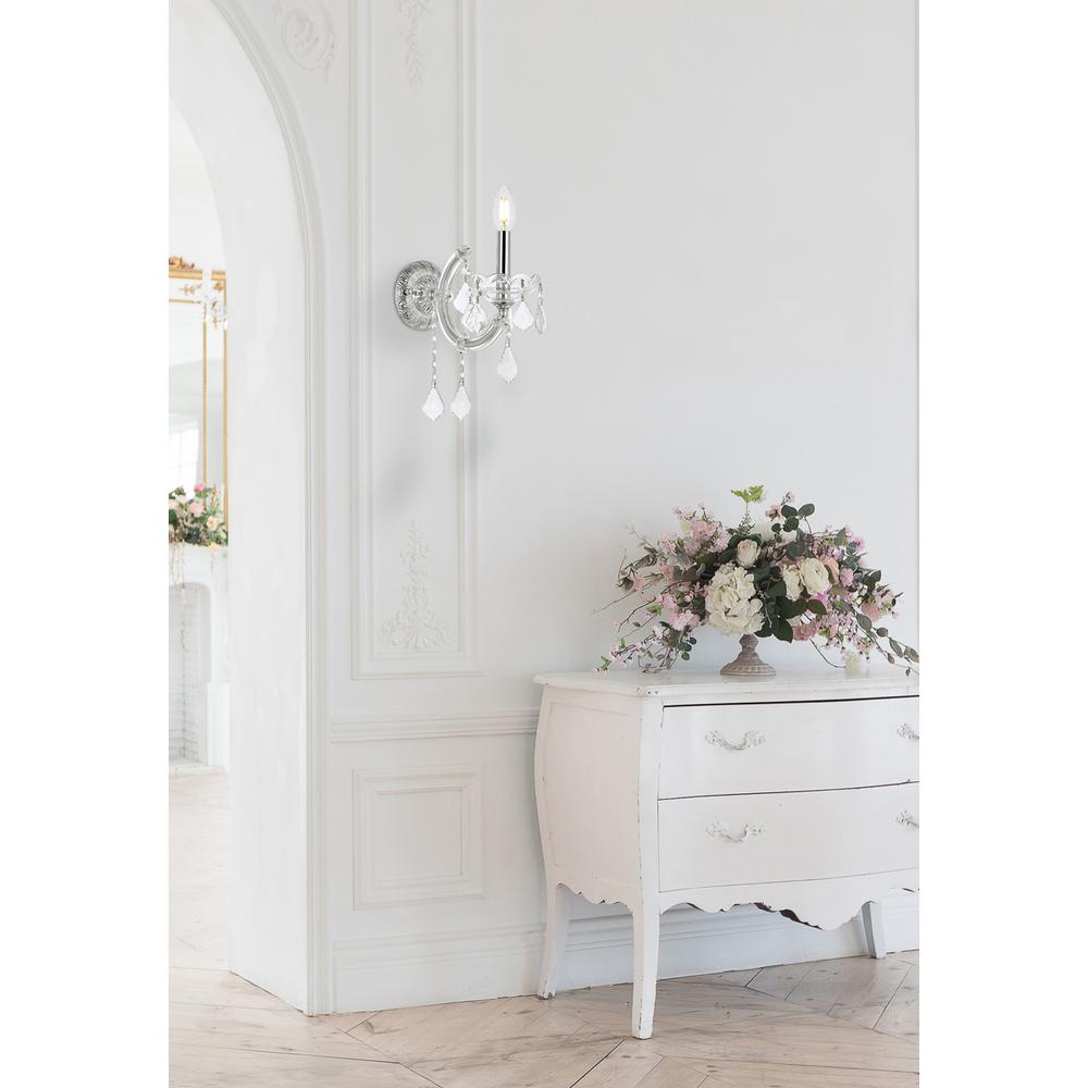 Maria Theresa 1 light Chrome Wall Sconce Clear Royal Cut Crystal. Picture 7