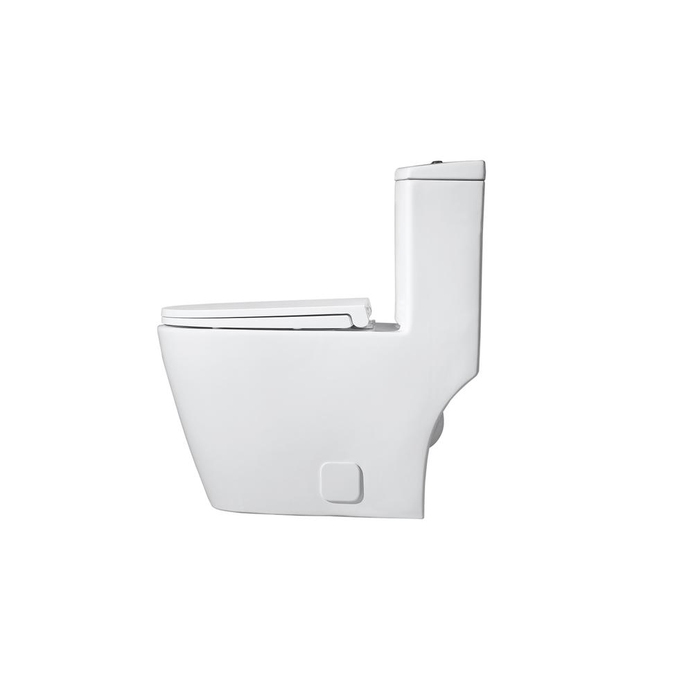 Winslet One-piece elongated Toilet 28x16x29 in White. Picture 8