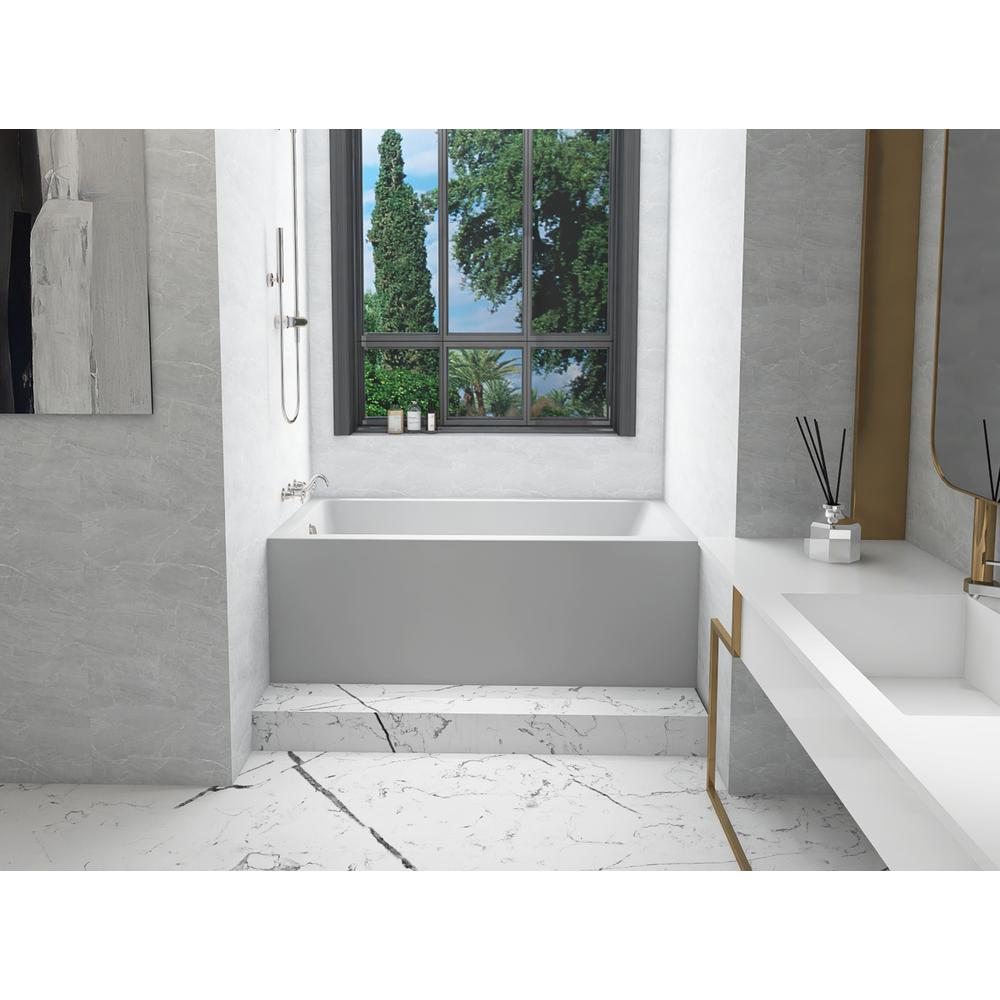 Alcove soaking bathtub 32x60 inch left drain in glossy white. Picture 14