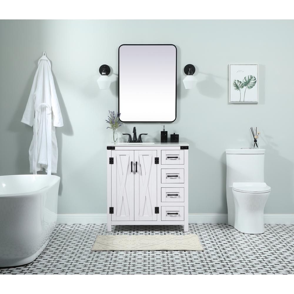 32 inch Single bathroom vanity in white. Picture 4