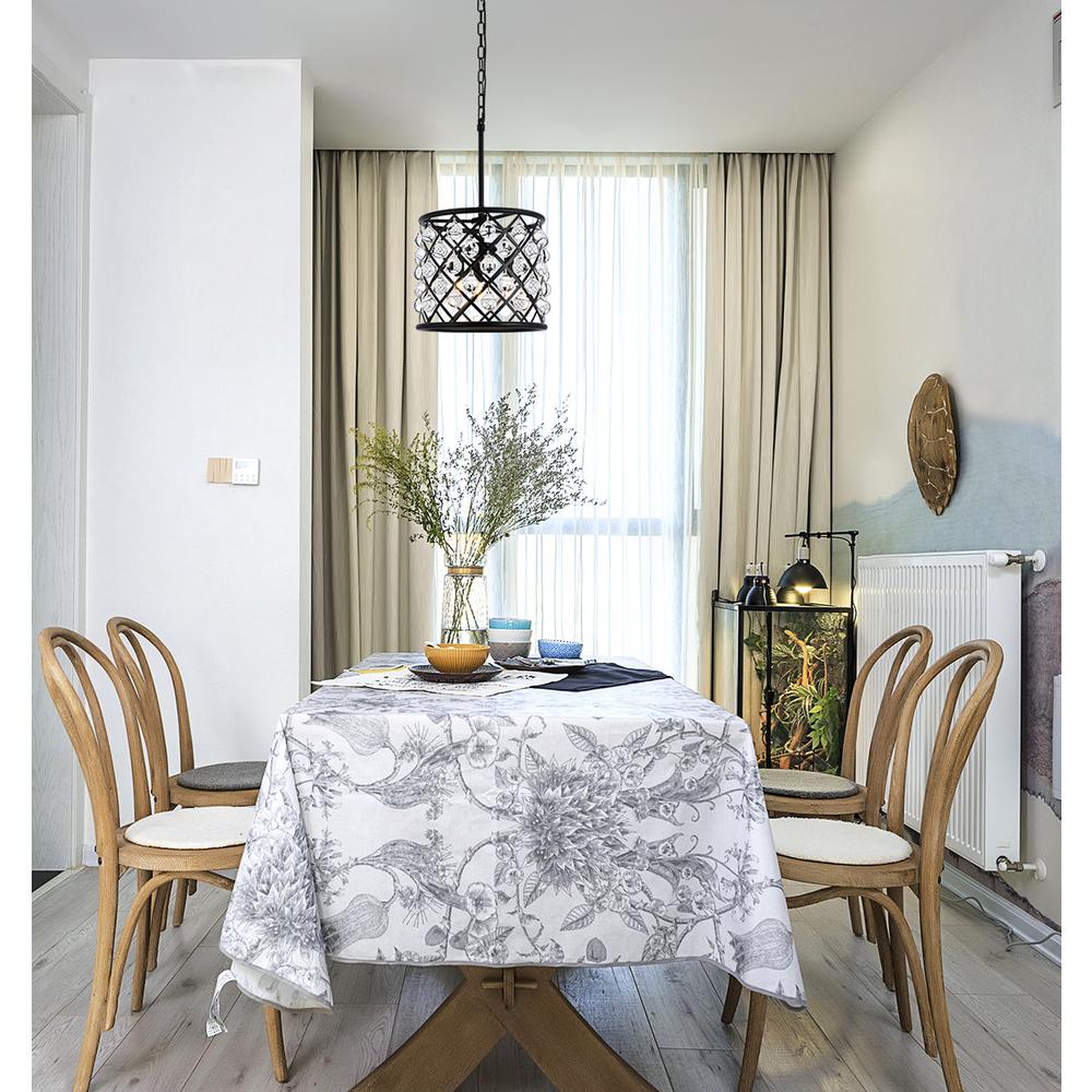 Madison 3 light Matte Black Pendant Clear Royal Cut Crystal. Picture 8