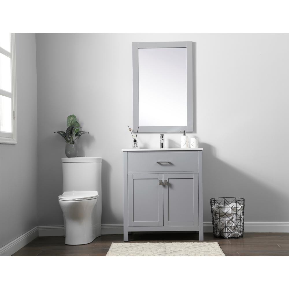 30 Inch SIngle Bathroom Vanity In Grey. Picture 4