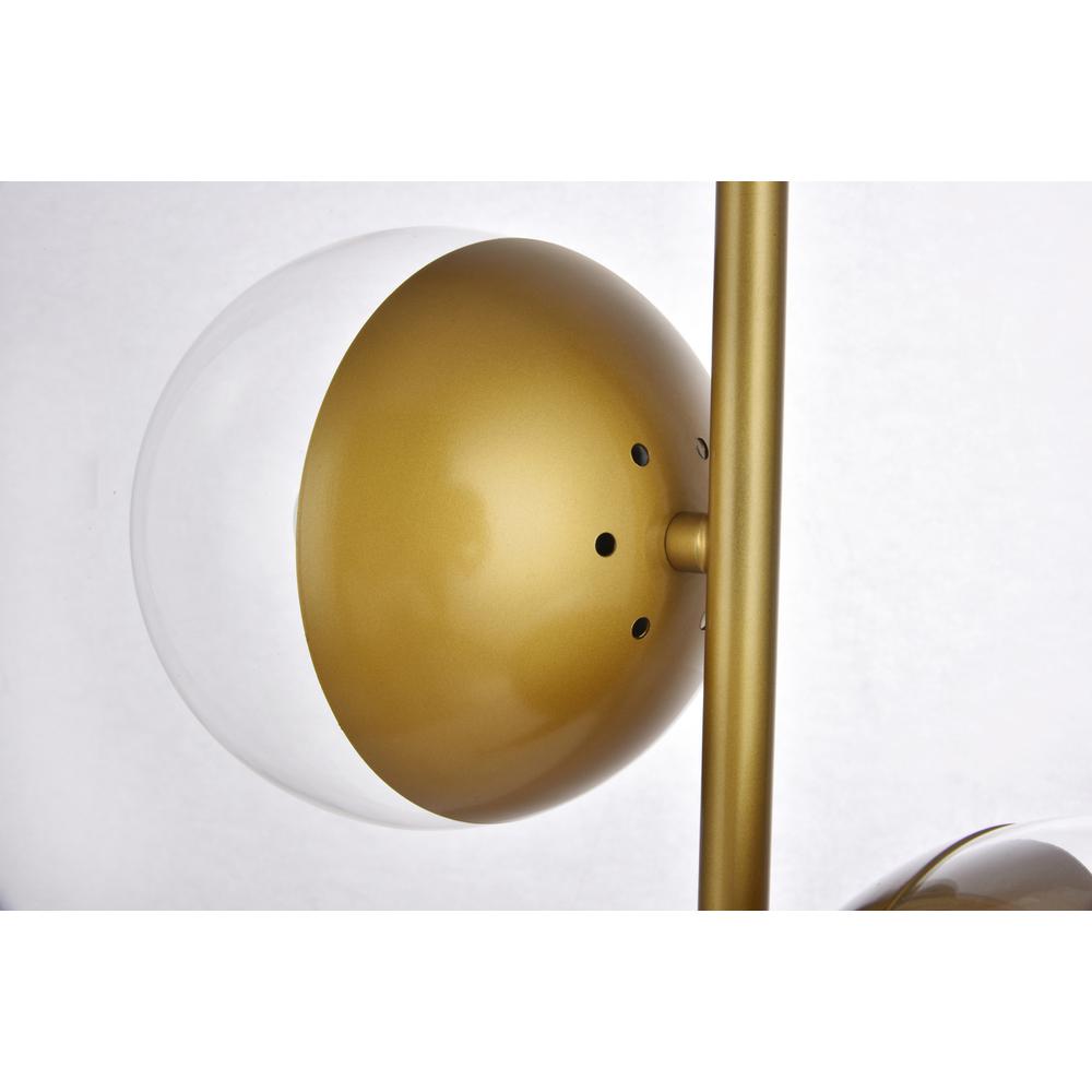 Eclipse 2 Lights Brass Table Lamp With Clear Glass. Picture 4