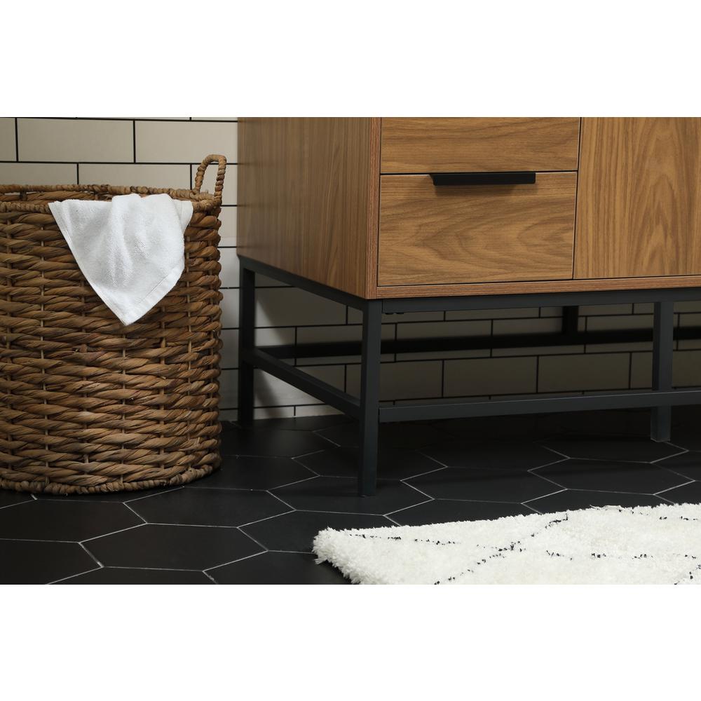 48 inch Single bathroom vanity in walnut brown. Picture 6