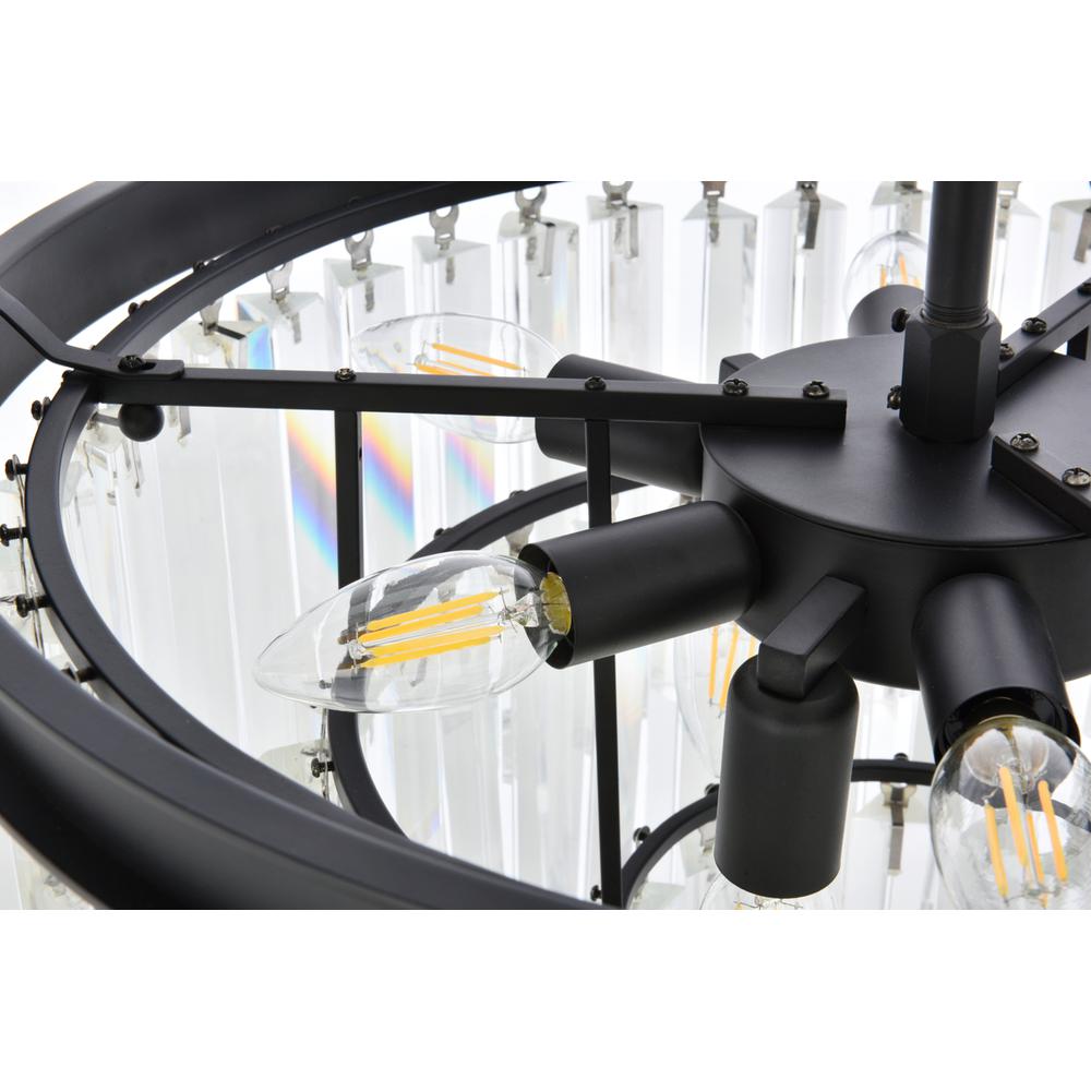 Sydney 9 light Matte Black Chandelier Clear Royal Cut Crystal. Picture 4