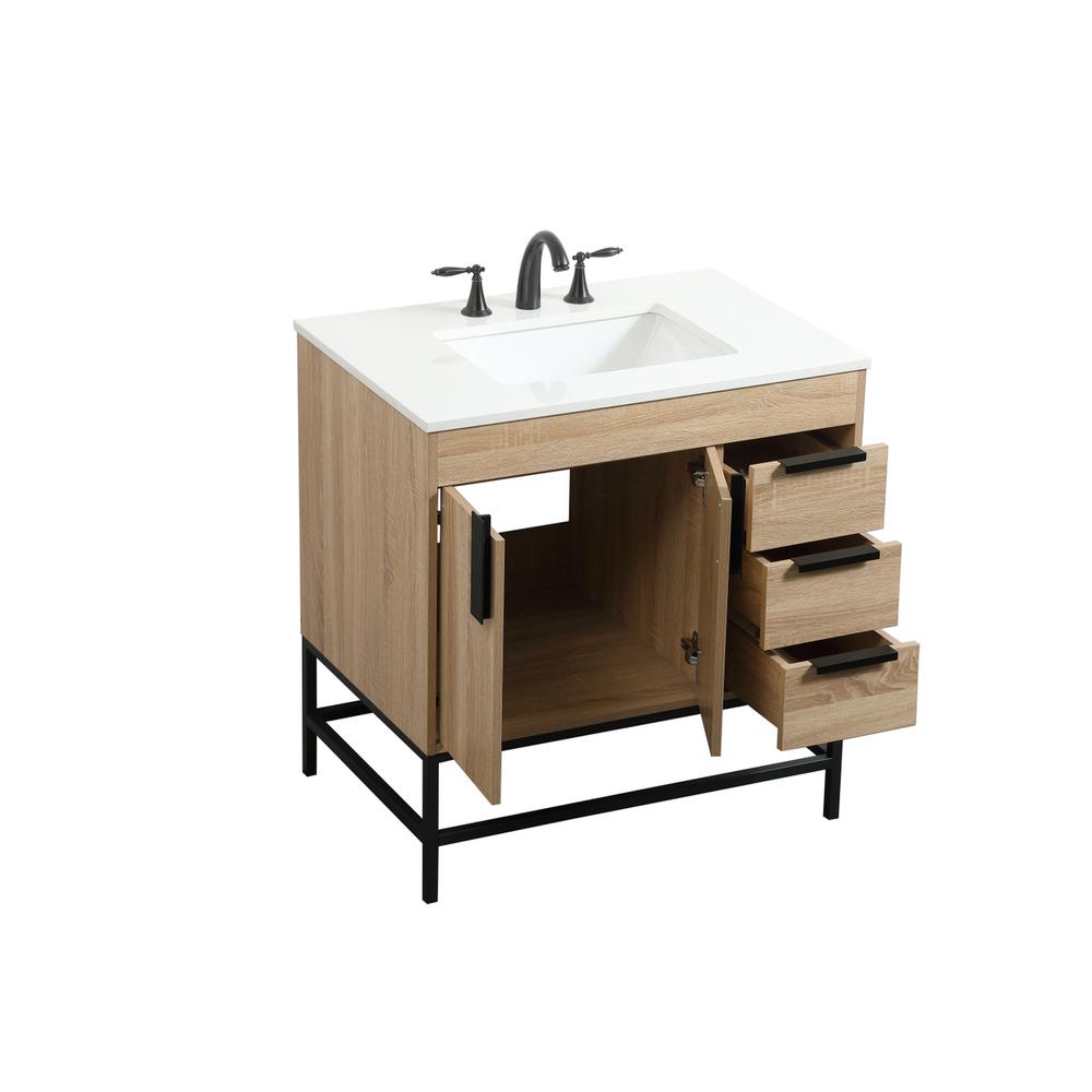 32 inch Single bathroom vanity in mango wood. Picture 9