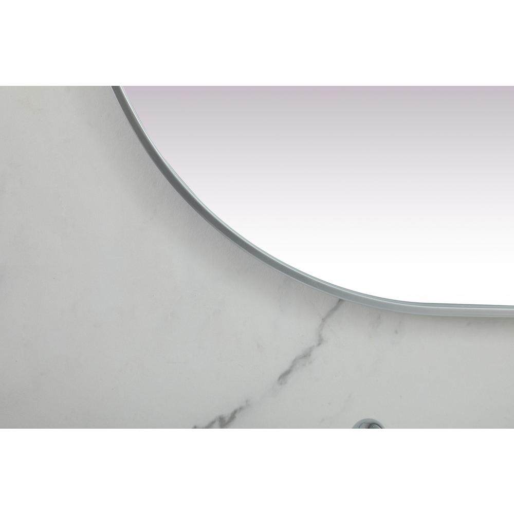 Metal Frame Oval Mirror 30x60 Inch in Silver. Picture 5