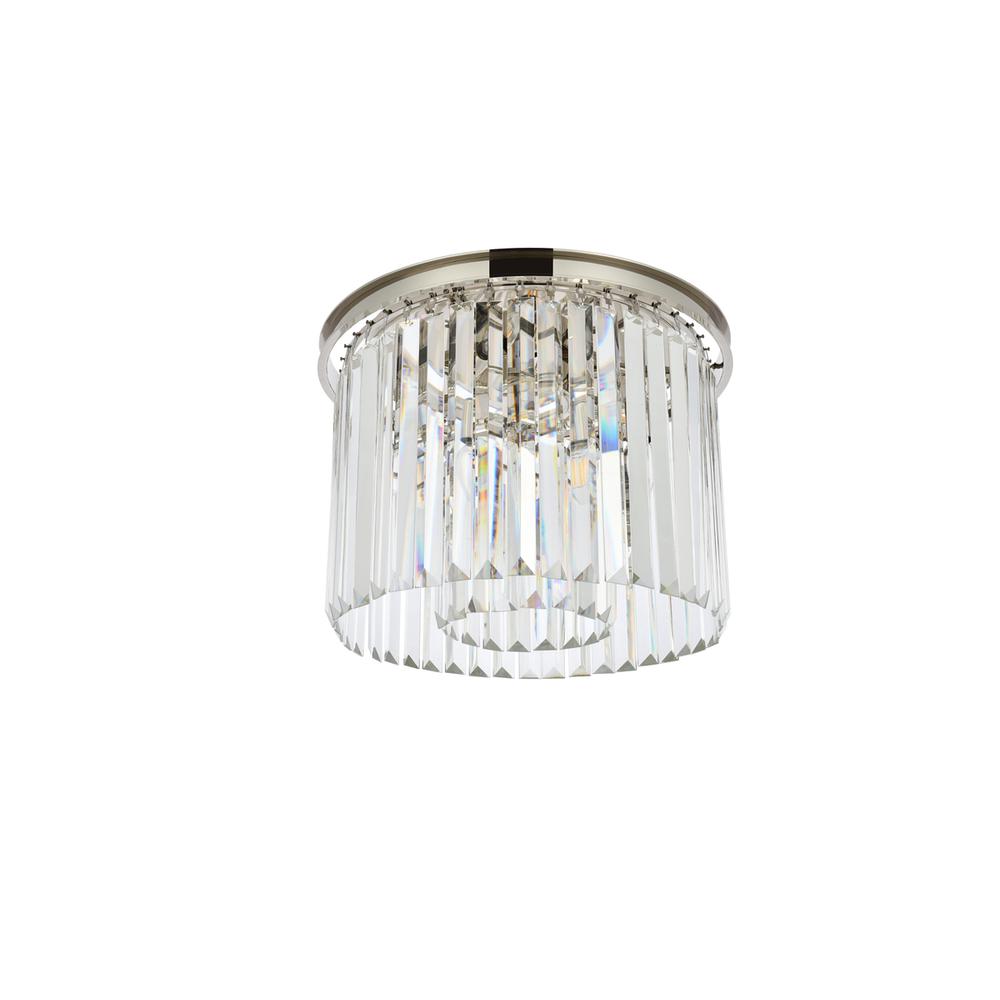 Sydney 6 light polished nickel Flush Mount Clear Royal Cut Crystal. Picture 6