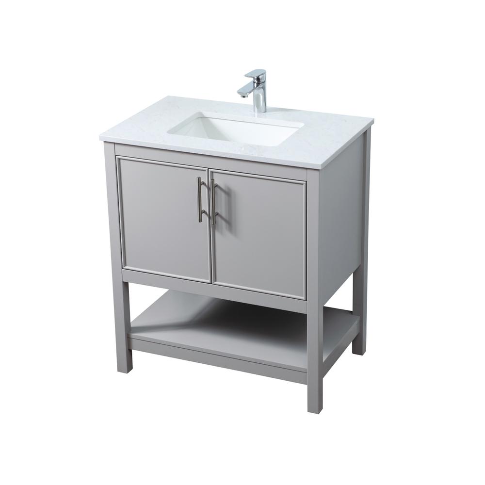 30 Inch SIngle Bathroom Vanity In Grey. Picture 8