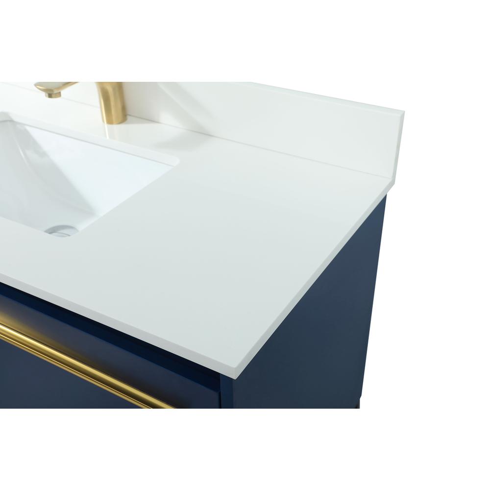 40 inch Single bathroom vanity in blue with backsplash. Picture 11