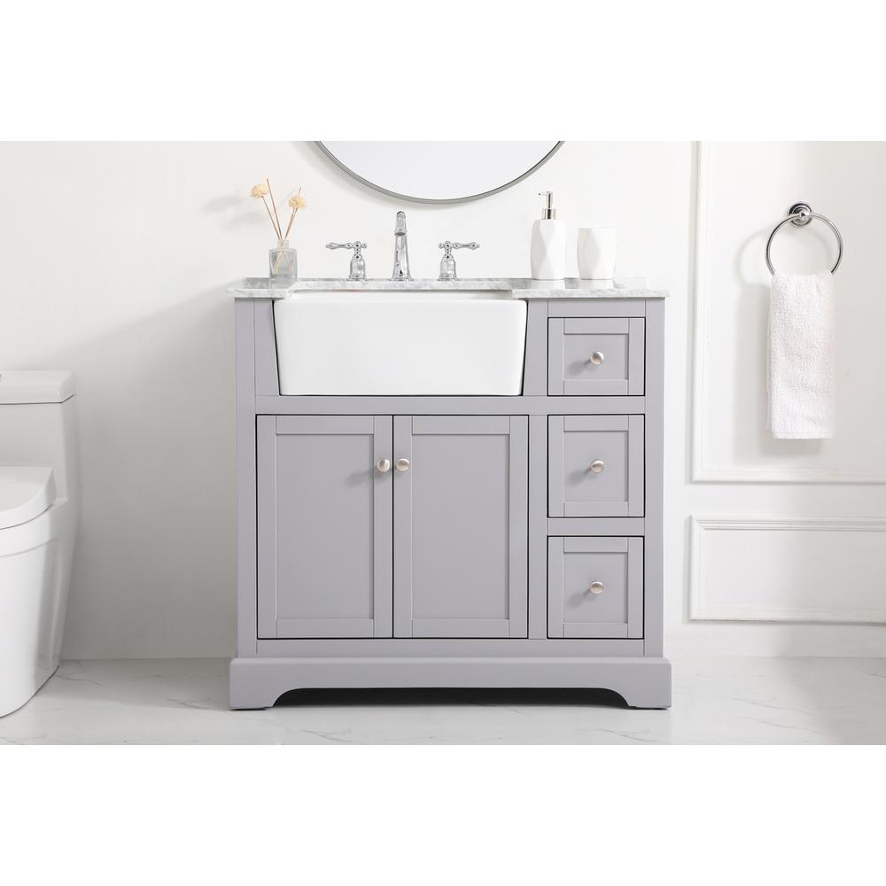 36 inch Single bathroom vanity in grey. Picture 14