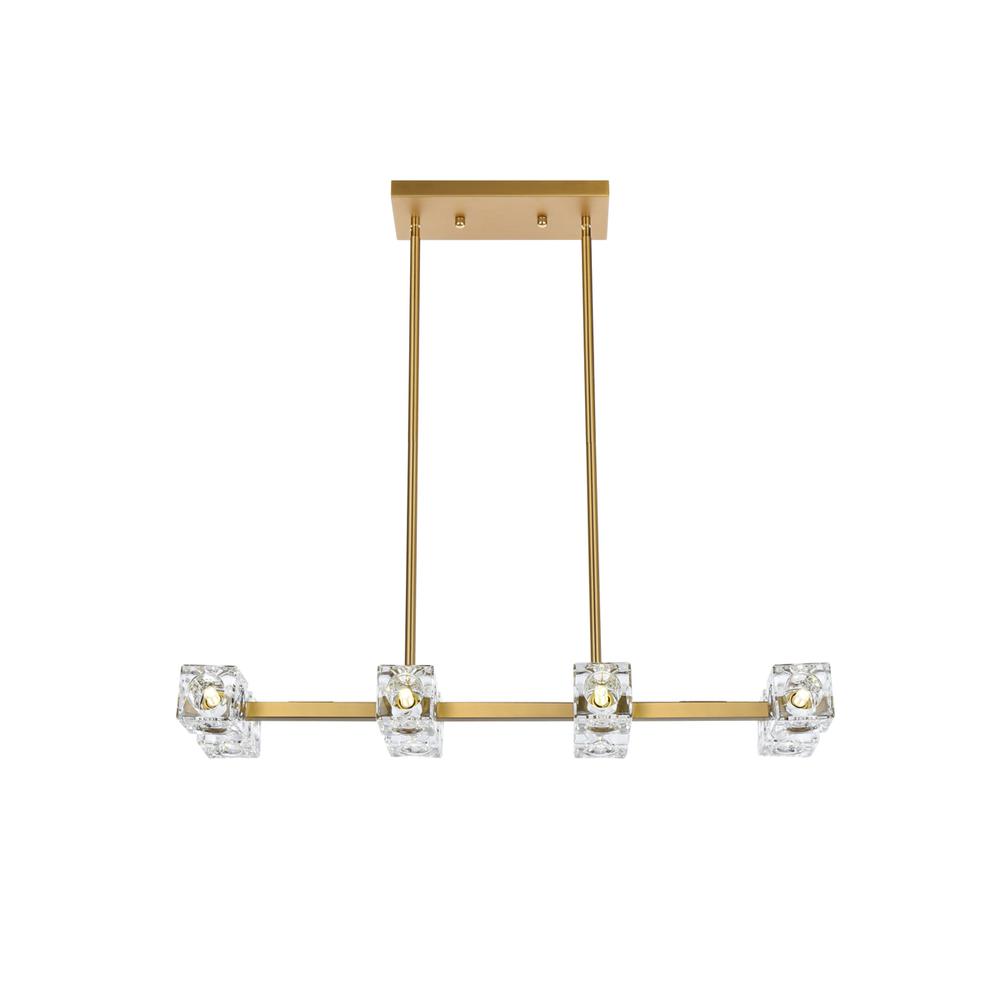Lyra 30 inch Pendant Light in Satin Gold. Picture 1