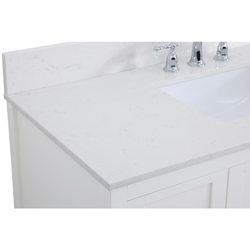 48 inch Single Bathroom Vanity in White with Backsplash. Picture 11