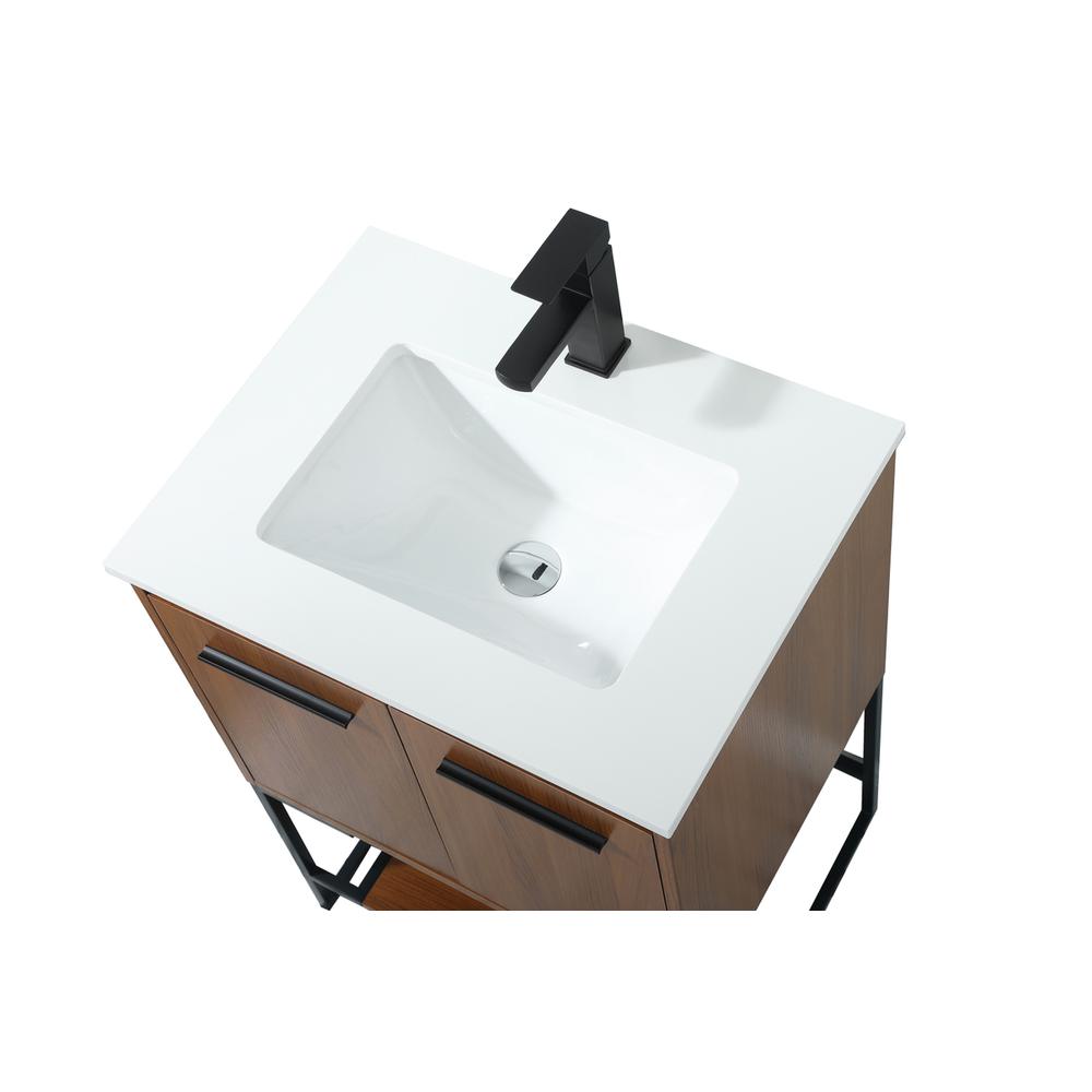 24 inch Single bathroom vanity in teak. Picture 10