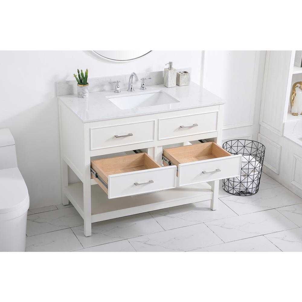42 inch Single bathroom vanity in white with backsplash. Picture 3