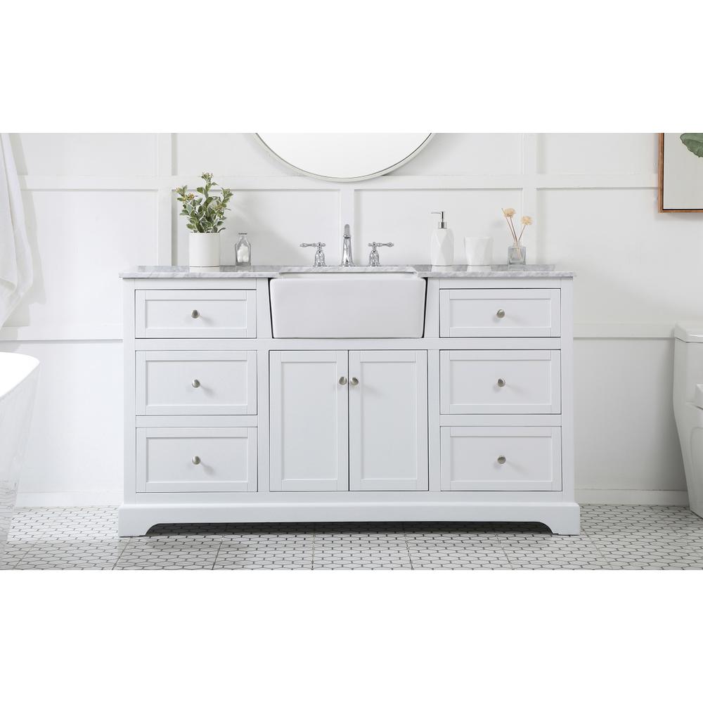 60 inch Single bathroom vanity in white. Picture 14