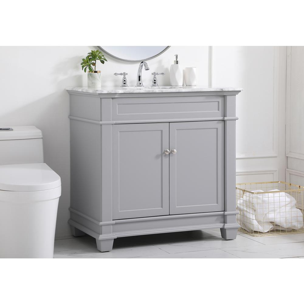 36 inch Single Bathroom Vanity set in Grey. Picture 2