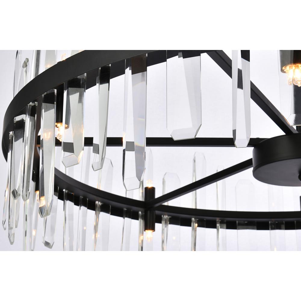 Serena 36 inch crystal round chandelier in black. Picture 3