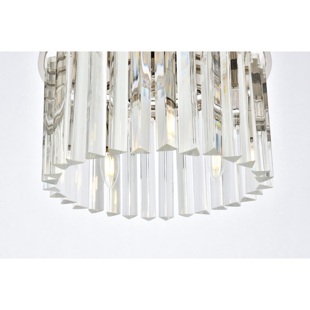 Sydney 3 light polished nickel Flush Mount Clear Royal Cut Crystal. Picture 3