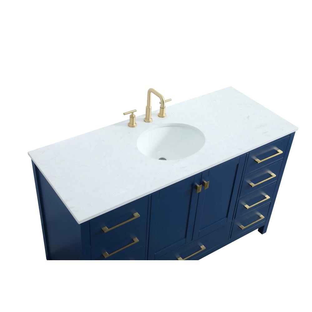 54 Inch SIngle Bathroom Vanity In Blue. Picture 10