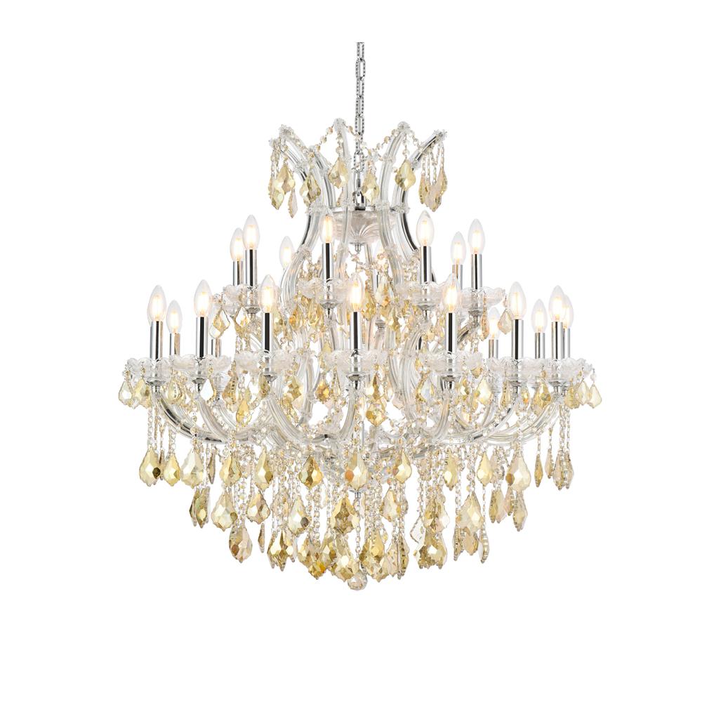 Maria Theresa 24 light Chrome Chandelier Golden Teak (Smoky) Royal Cut Crystal. Picture 2
