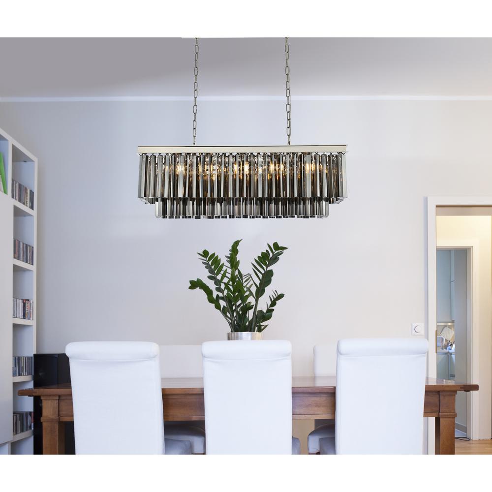 Sydney 12 light polished nickel Chandelier Silver Shade (Grey) Royal Cut Crystal. Picture 8