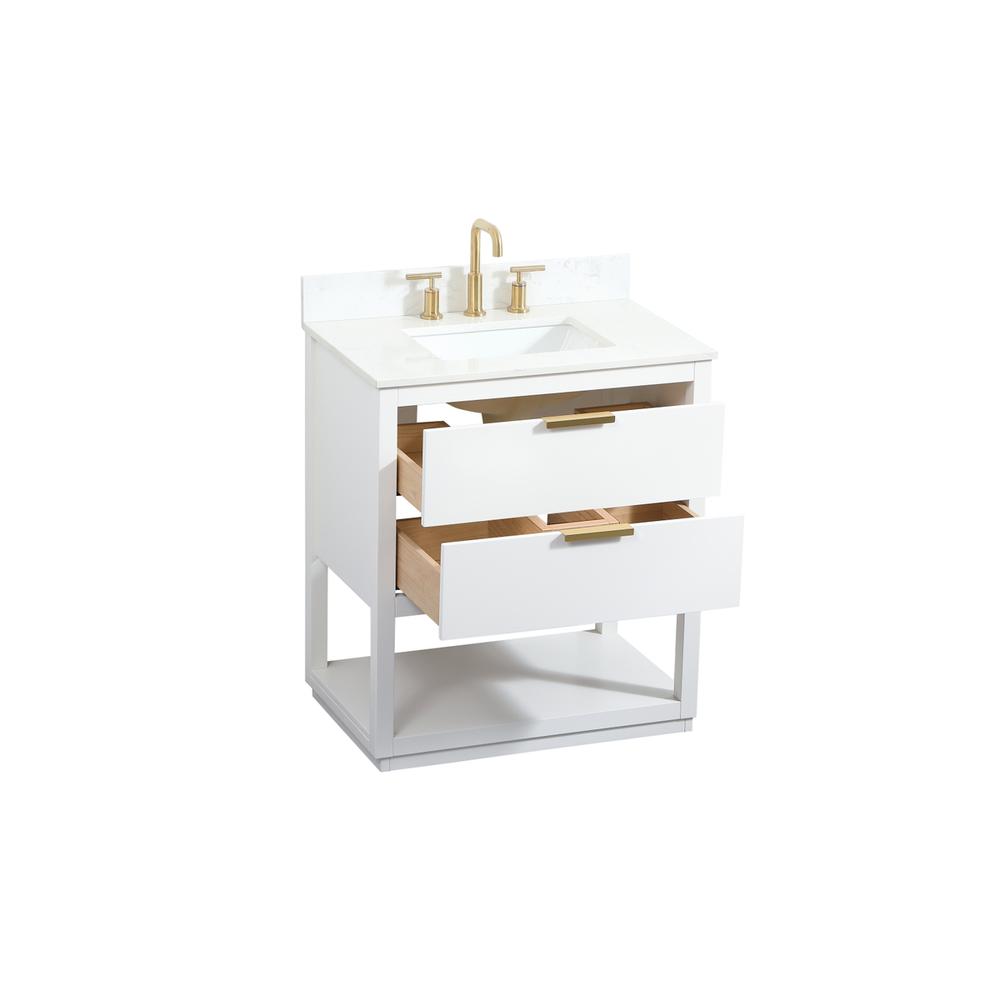 30 inch Single bathroom vanity in white with backsplash. Picture 9