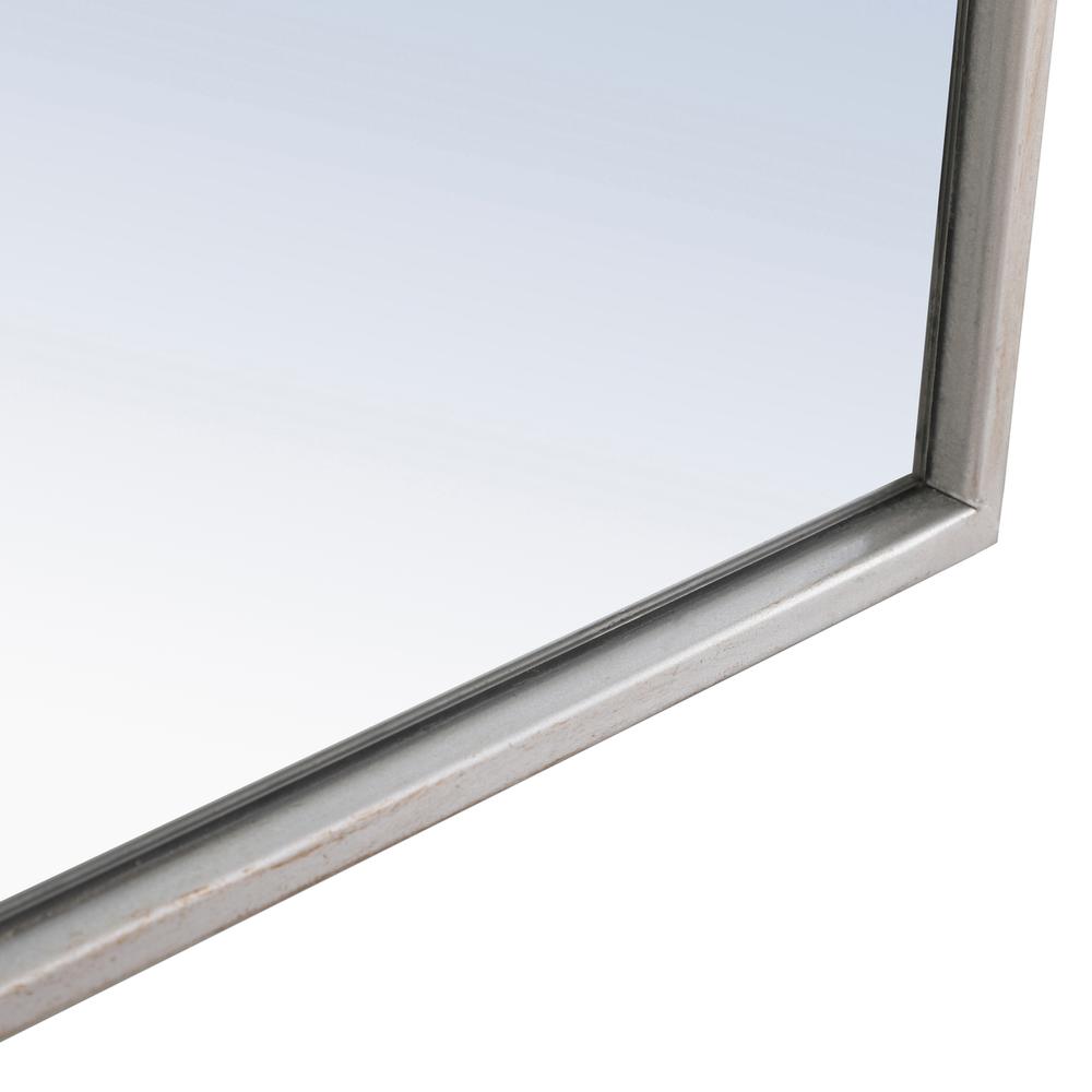 Metal frame Rectangle Mirror 24 inch Silver. Picture 11
