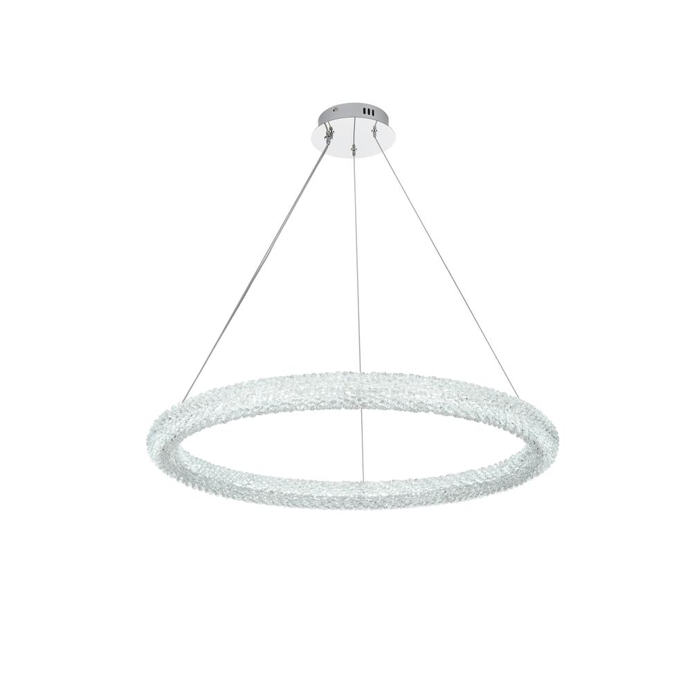 Bowen 32 inch Adjustable LED Chandelier in Chrome. Picture 3