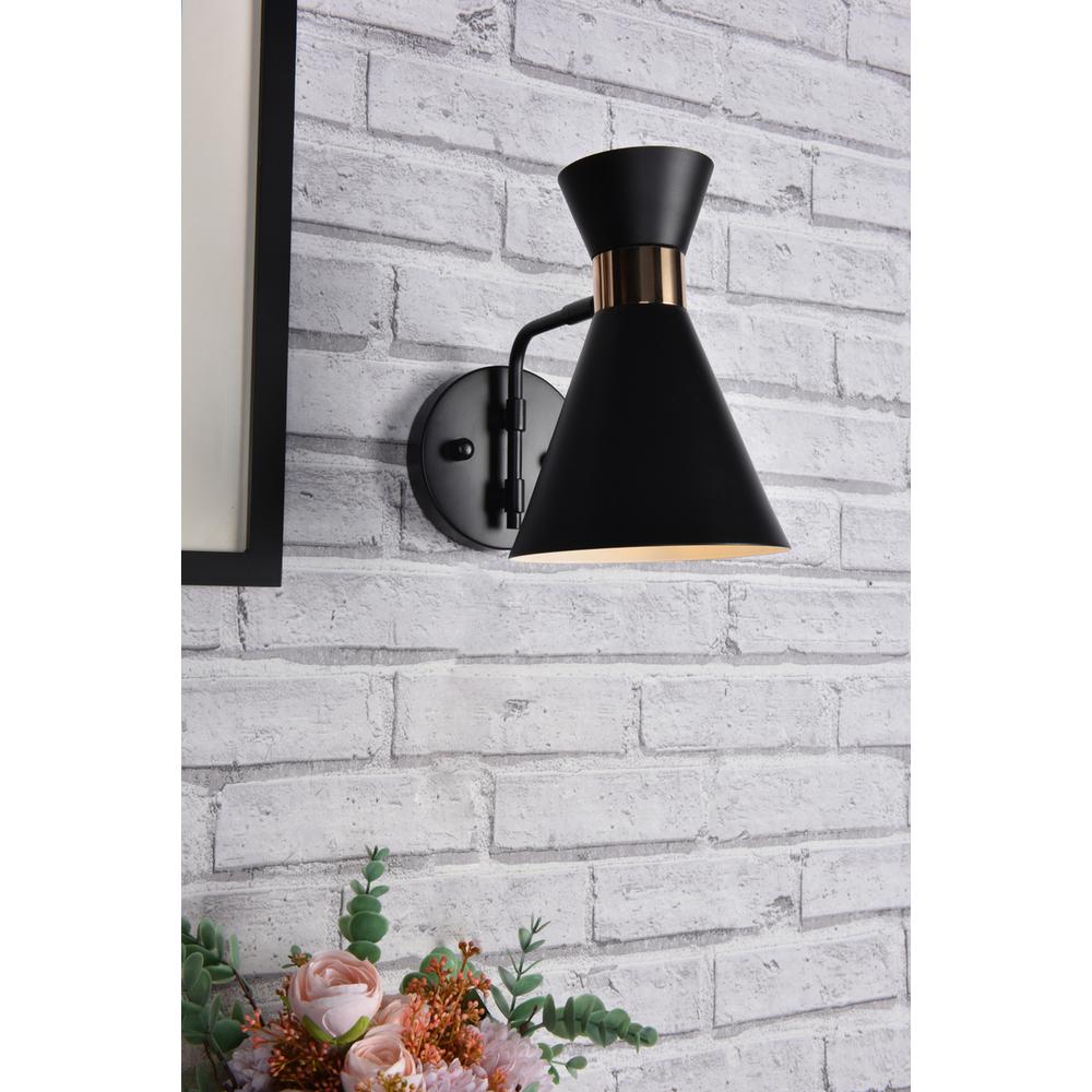 Halycon 6 inch black wall sconce. Picture 8