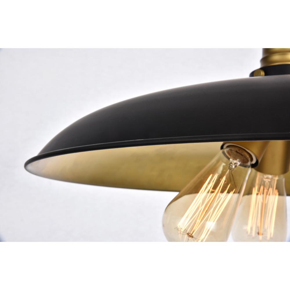 Anders Collection Chandelier D20.5 H6.5 Lt:3 Black and Brass Finish. Picture 4