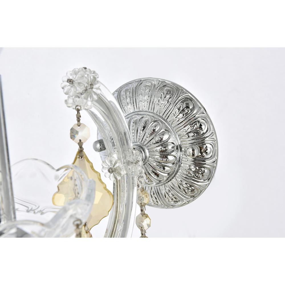 Maria Theresa 1 light Chrome Wall Sconce Golden Teak (Smoky) Royal Cut Crystal. Picture 5